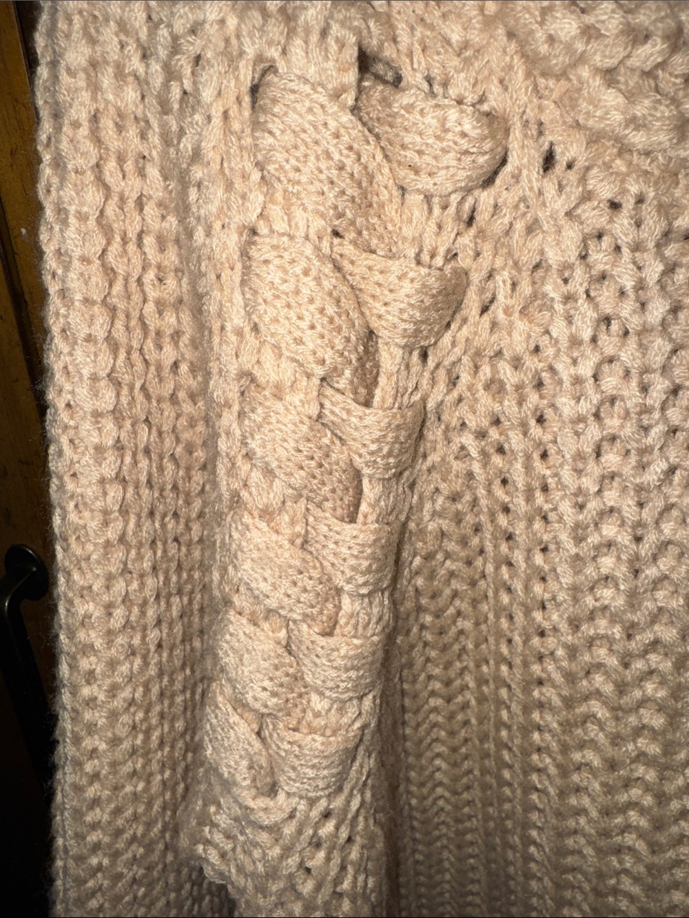 Pol Cream Chunky Knit Turtleneck with Braided Shoulder Ties - Picture 3 of 4